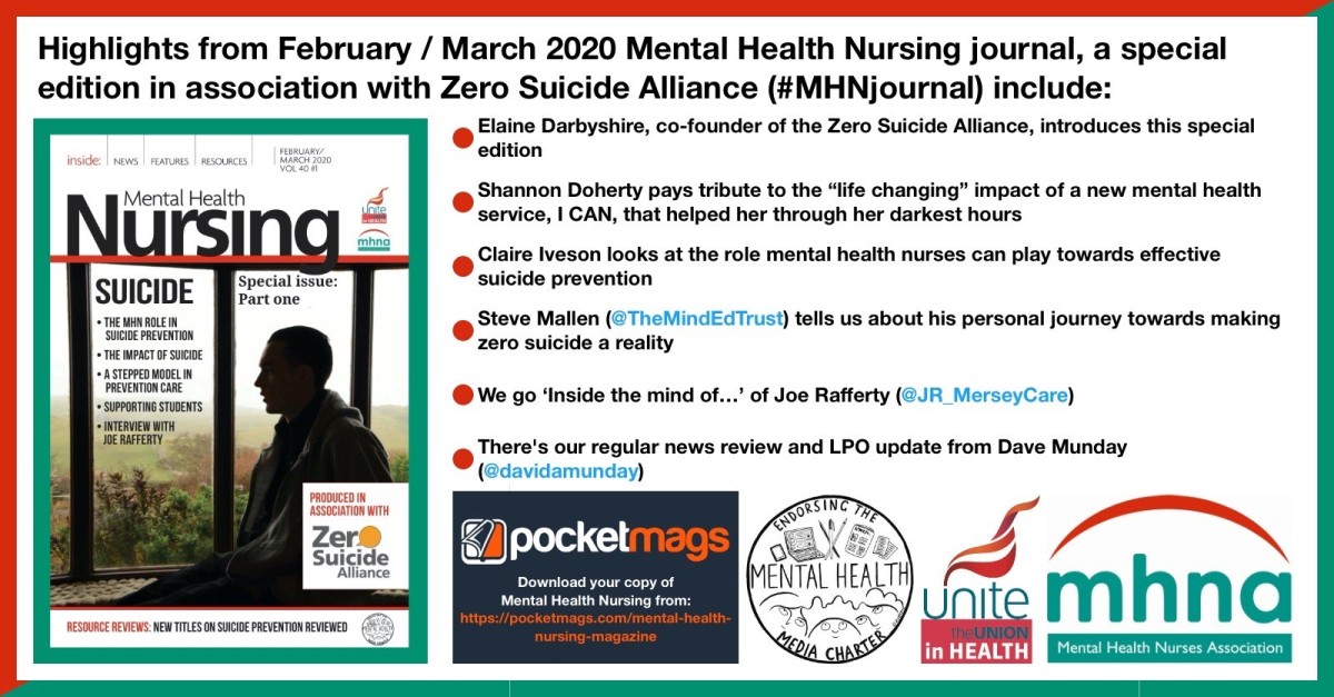 Mental Health Nursing journal February/March 2020 – Lead professional officer update