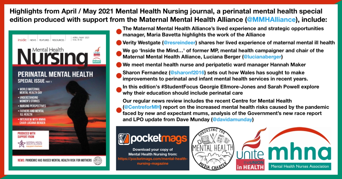 Mental Health Nursing journal April / May 2021 – Lead professional officer update